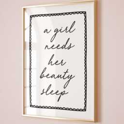 A Girl Needs Her Beauty Sleep Art Print Girls Bedroom Wall Decor - thumbnail 2