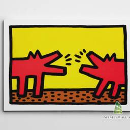 Barking Dog Canvas Art Wall Abstract Pop Print Picture Framed Home Decor -D923 - thumbnail 2