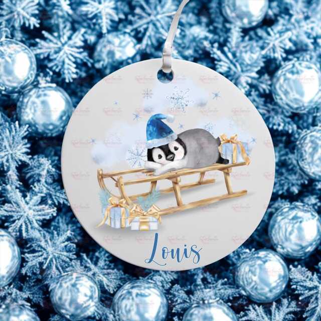 Personalised Kids Christmas Decoration - Grandson Gift Custom Bauble For Boys Stocking Filler Eve Box - image 1