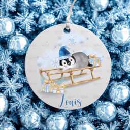 Personalised Kids Christmas Decoration - Grandson Gift Custom Bauble For Boys Stocking Filler Eve Box - thumbnail 1