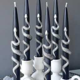 Snake Taper Candles - Set Of 2 Gothic Halloween Decor, Witchy Decor Gifts, Fall Candle - thumbnail 4