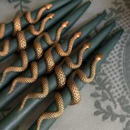 Snake Taper Candles - Set Of 2 Gothic Halloween Decor, Witchy Decor Gifts, Fall Candle - thumbnail 4