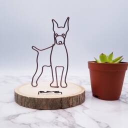 Wire Doberman Pinscher Sculpture, Pet Memorial, Dog Lover Gift - thumbnail 2