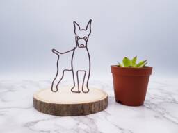 Wire Doberman Pinscher Sculpture, Pet Memorial, Dog Lover Gift - thumbnail 1
