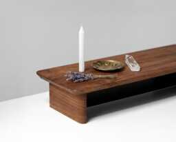 Moon Phase Altar Table, Celestial Tarot Stand, Astrology Room Decor, Solid Wood Cosmic Riser, Custom Shelf, Walnut Stand