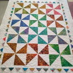 Baby Quilt Rainbow Throw Multicolour Patchwork Sale Handmade For Granddaughter Gift Baby Girl Nursery Decor - thumbnail 3