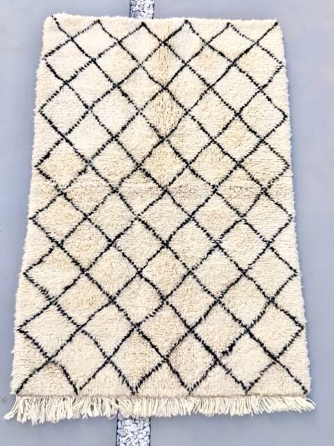Beni Ourain Rug, Moroccan Berber Mid Century Modern Handmade Scandinavian Style Rug - image 1