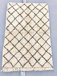 Beni Ourain Rug, Moroccan Berber Mid Century Modern Handmade Scandinavian Style Rug - thumbnail 1