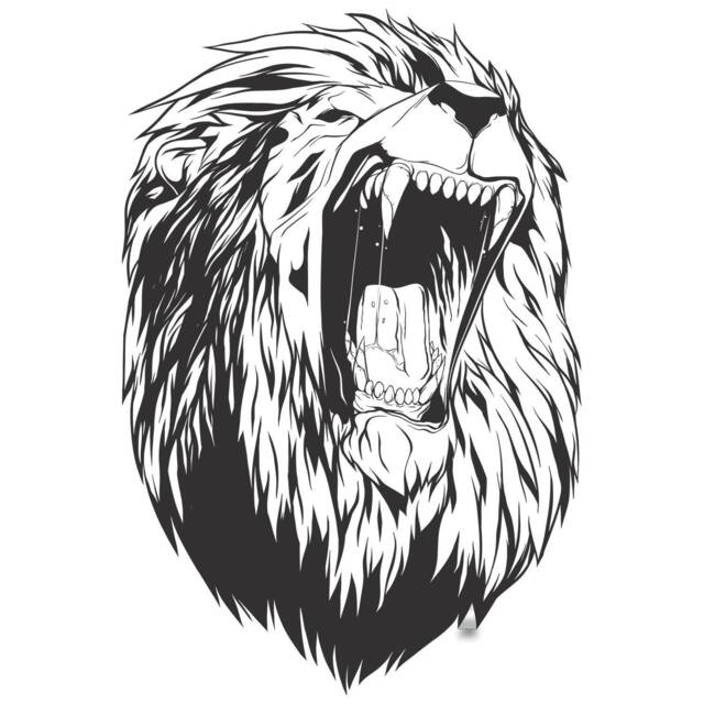 Lion Head Wall Vinyl Sticker - Roar Animal King Face Window Art Decor Silhouette Decal Wow Tattoo Stick On Laptop Unique Room Print - image 1