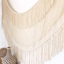 Small Boho Woven Curtain, Macrame Wall Hanging, Boho Home Decor, Wedding Altar Wedding Art, Decor - thumbnail 3