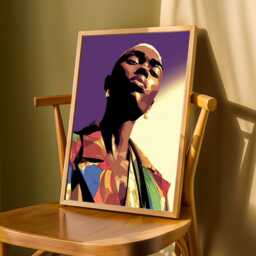 Afrocentric Geometric Portrait Art Print Modern Living Room Decor - Poster Only - thumbnail 3