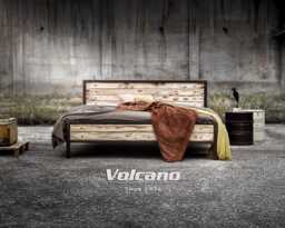 Industrial Metal & Wood Bed Frame 160x200 180x200 Mirto - Wrought Iron & Solid Pine Rustik - thumbnail 1