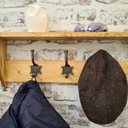Rustic Pine Coat Rack With Shelf Entryway Organizer - thumbnail 2