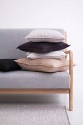 Linen Throw Pillow Cover, Softened Linen Zipper Case, Washed Cushioncover For Sofa, Protector With Zip - thumbnail 1