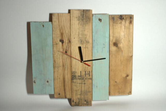 Rustic Wooden Clock, Recycled Pallet Wooden Wall Clock, Reclaimed Wood Clock - image 1