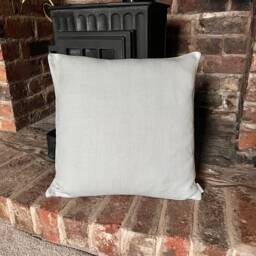 1348. Dove Grey Herringbone Linen Cushion Cover, Size 16x16 - thumbnail 1