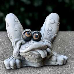 Outdoor Frog Sculpture Concrete Figurine Cement Animal Statue Garden Decoration Handmade Art Lover Gift - thumbnail 1
