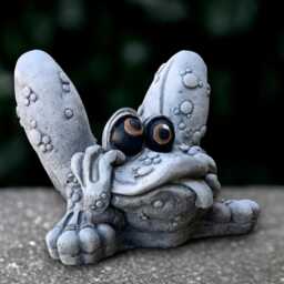 Outdoor Frog Sculpture Concrete Figurine Cement Animal Statue Garden Decoration Handmade Art Lover Gift - thumbnail 4