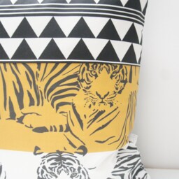 Pillow Covers - Patchwork Cover, 20x20, Tigers Black, White, Mustard, Triangles, Geometric - thumbnail 2
