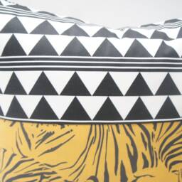 Pillow Covers - Patchwork Cover, 20x20, Tigers Black, White, Mustard, Triangles, Geometric - thumbnail 3