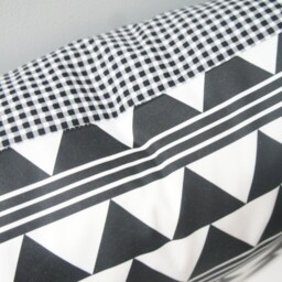 Pillow Covers - Patchwork Cover, 20x20, Tigers Black, White, Mustard, Triangles, Geometric - thumbnail 4