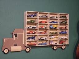 Wood Style Car Collection Display Shelf - Truck Shaped Wall Mounted Matchbox Storage/Holder - thumbnail 1