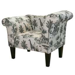 Safari Wildlife Designer Chaise Chair - Linen Accent Handmade in Britain - thumbnail 3