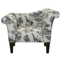 Safari Wildlife Designer Chaise Chair - Linen Accent Handmade in Britain - thumbnail 2