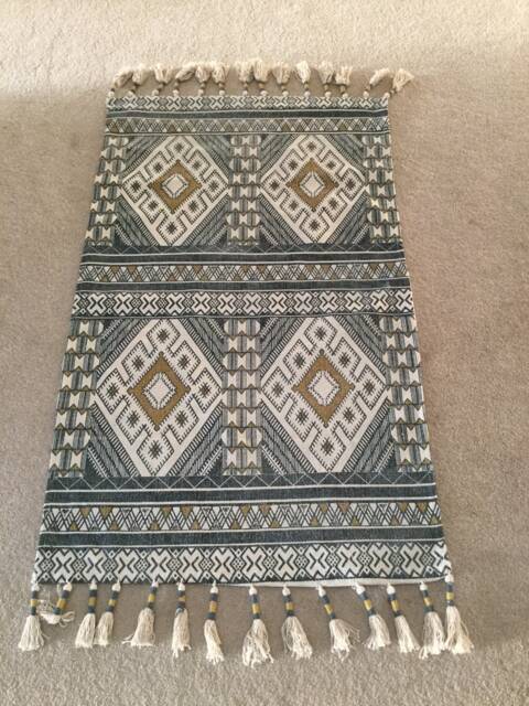 "Free Shipping Rag Rug/Chindi Floor J Scandinavian Area Rug, Cotton Ready To Ship 42""x27" - image 1