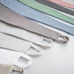 Heavy Linen Curtain Tie Back, True Gray Holdback - thumbnail 3