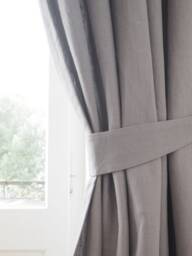 Heavy Linen Curtain Tie Back, True Gray Holdback