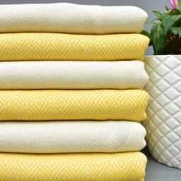 Turkish Towel, Beach Towel, Yellow Peshtemal Organic Cotton Towel, 70x40, Yoga Tablecloth Pool Towel Bnt-Elms_026 - thumbnail 2