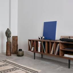 Vinyl Record Stand, Vinyl Storage, Sideboard, Dresser, Commode, Credenza Made Of Walnut Vaneer - Livlo O-S09 - thumbnail 3