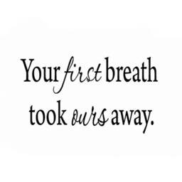 Your First Breath Took Ours Away Nursery Wall Decal Quote - Vwaq - thumbnail 2