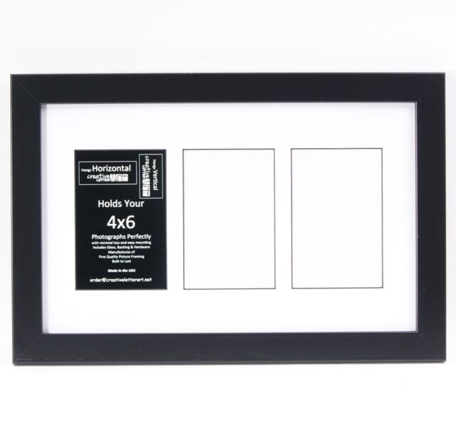 Multi 3 4 5 6 7 9 10 11 Opening Black Picture Frame With Mat To Hold 4x6 Photographs For Wedding, Personalized Name, Special Word Or Collage - image 1