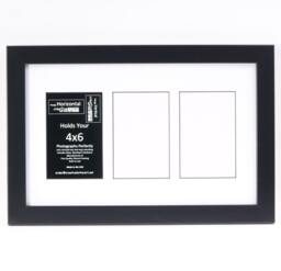 Multi 3 4 5 6 7 9 10 11 Opening Black Picture Frame With Mat To Hold 4x6 Photographs For Wedding, Personalized Name, Special Word Or Collage - thumbnail 1