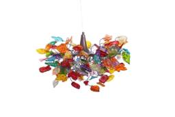 Resin Flower Leaf Chandelier, Multicolored Bedroom Lighting