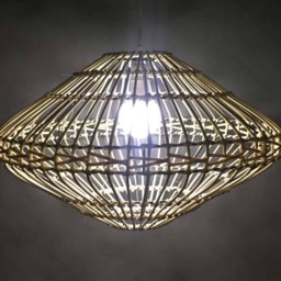 Rattan Ufo Pendant Light - Rustic Woven Lamp, 21.6 Inch Diameter - thumbnail 3