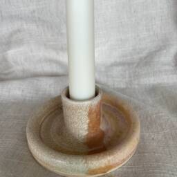 Dunes Candlestick Set, Peach & Cream Candle Gift Homeware, Boho Home Decor, Speckled Stick Holder - thumbnail 2