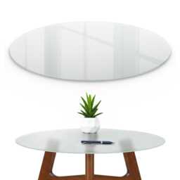 Minimalist Round Frosted Glass Layer - Circular Table Top Protector Tempered For Small Kitchen Tables - thumbnail 4