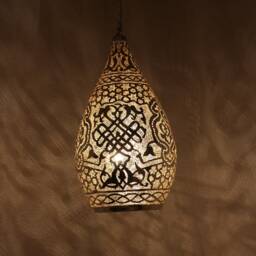 Handmade Oriental Brass Lamp, Moroccan Pendant Light, Hanging Gold Lampshade, Home Decor Lighting & Ceiling Light - thumbnail 2