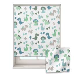 Pastel Green Dino Roller Blind, Dinosaur Children's Made To Measure, Blind