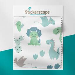 Pastel Green Dino Roller Blind, Dinosaur Children's Made To Measure, Blind - thumbnail 2