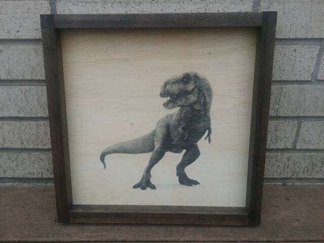 T-Rex Framed Print Dinosaur Nursery Wall Art - image 1
