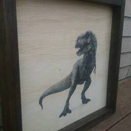T-Rex Framed Print Dinosaur Nursery Wall Art - thumbnail 2