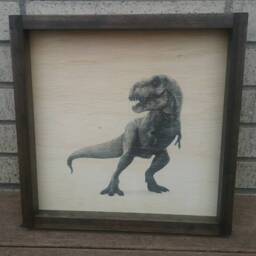 T-Rex Framed Print Dinosaur Nursery Wall Art - thumbnail 3