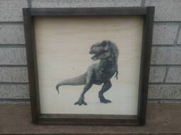 T-Rex Framed Print Dinosaur Nursery Wall Art - thumbnail 1