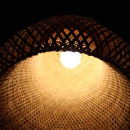 Handwoven Bamboo Pendant Light Basket Lampshade - 17.7'' - thumbnail 3