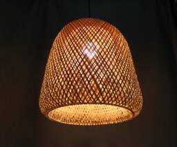 Handwoven Bamboo Pendant Light Basket Lampshade - 17.7''