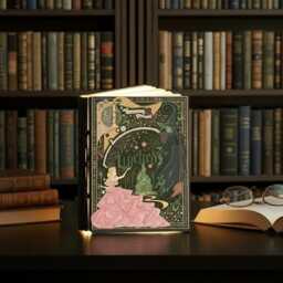 Wicked Witch Book Lamp, Musical Fantasy Emerald Witchy Folding Light, Fairytale Lamp For Lovers, Broadway Gift - thumbnail 3